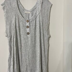 Entro Women's Dressy Flowy Tank Top Size 1xl Made In USA Grey
